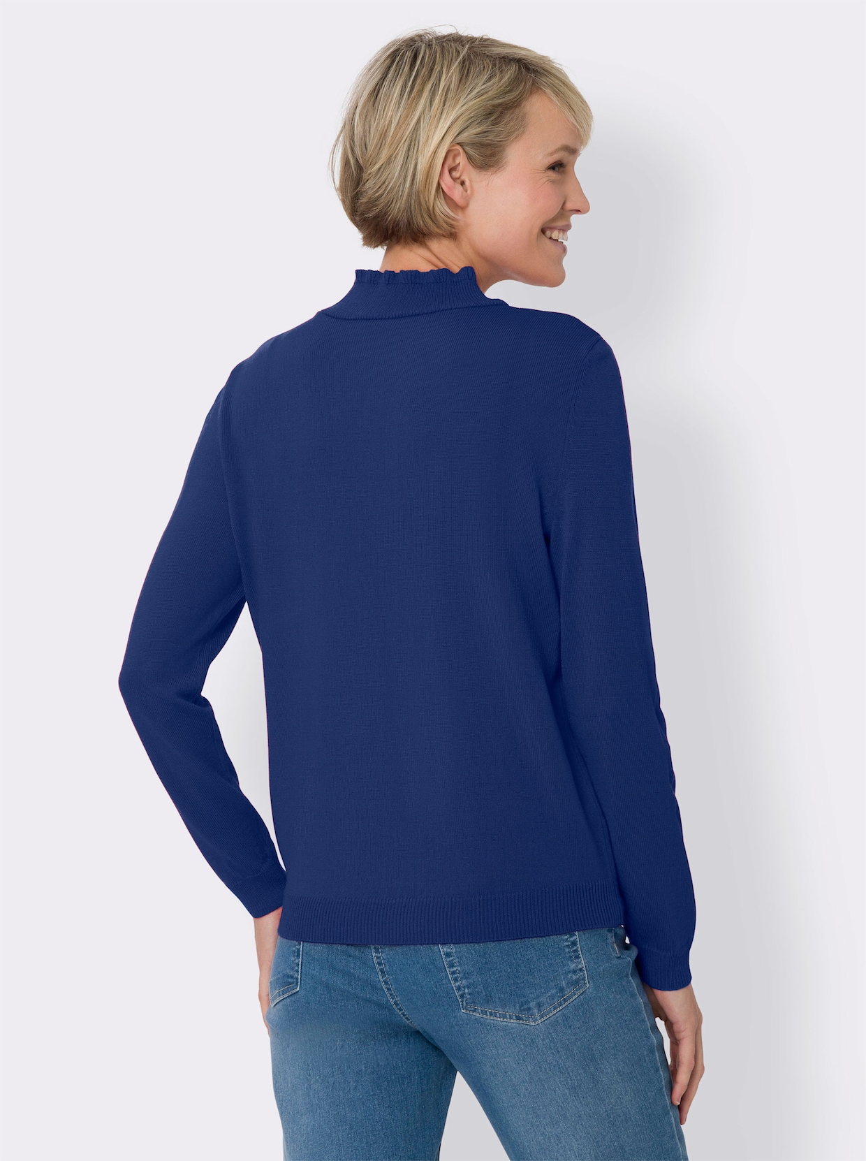 Stehkragen-Pullover - royalblau