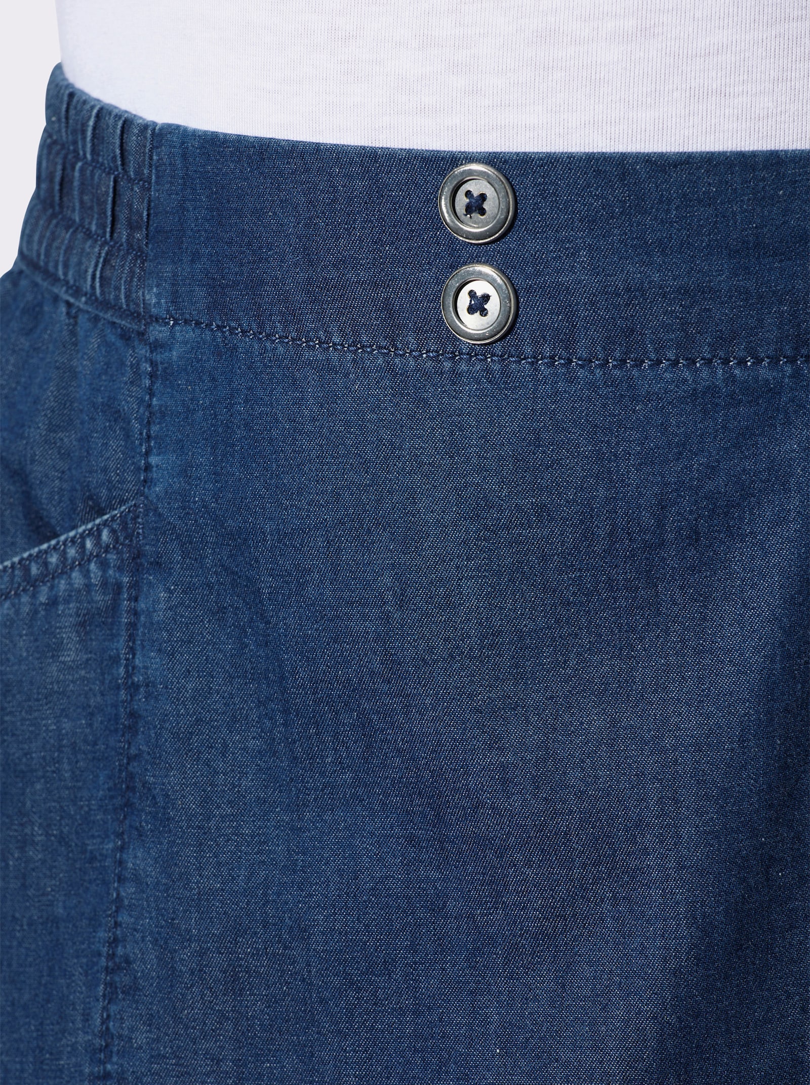Jeanskjol med dekorknappar - blue-stone-washed