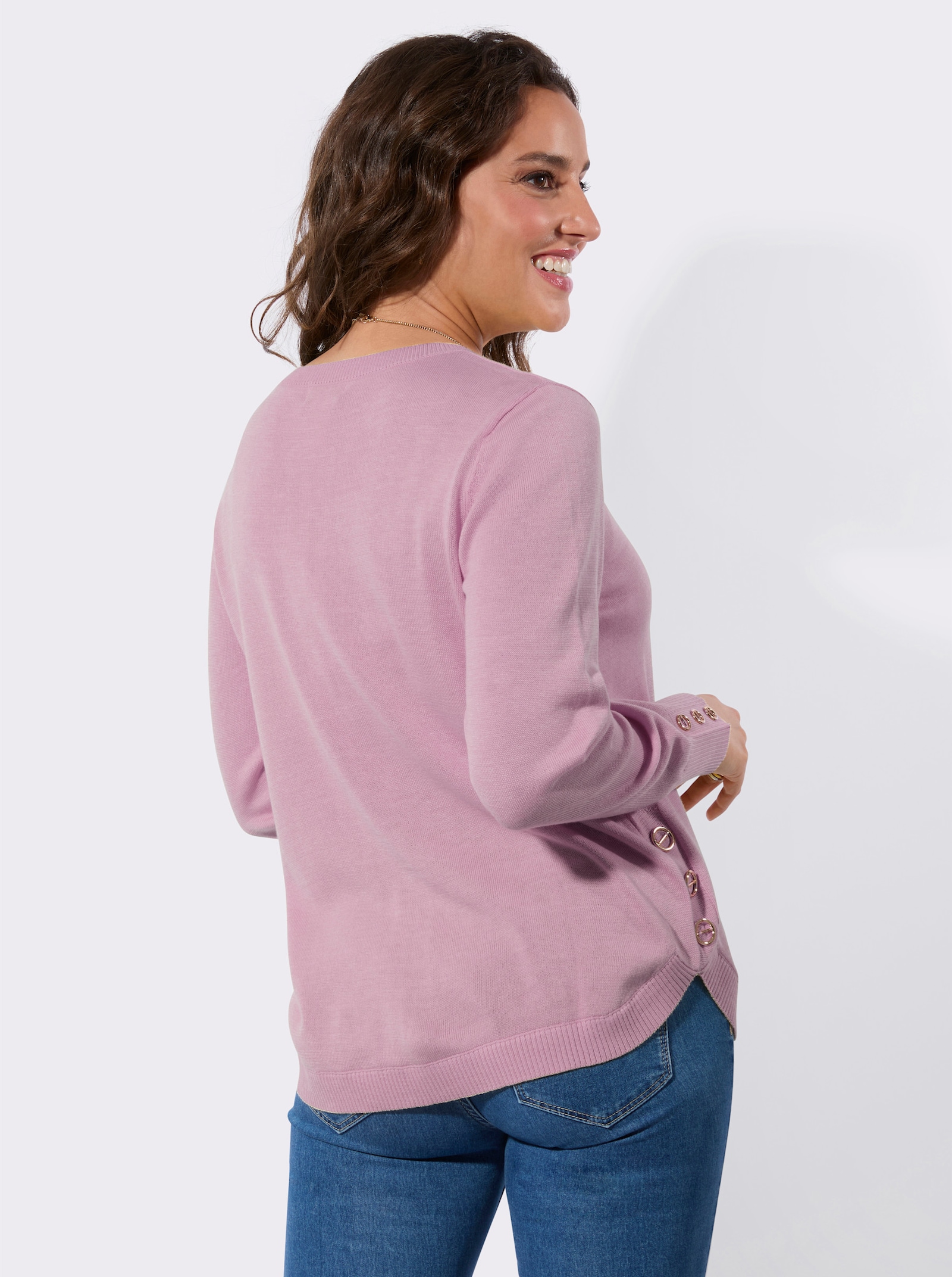 Langarm-Pullover - rosé