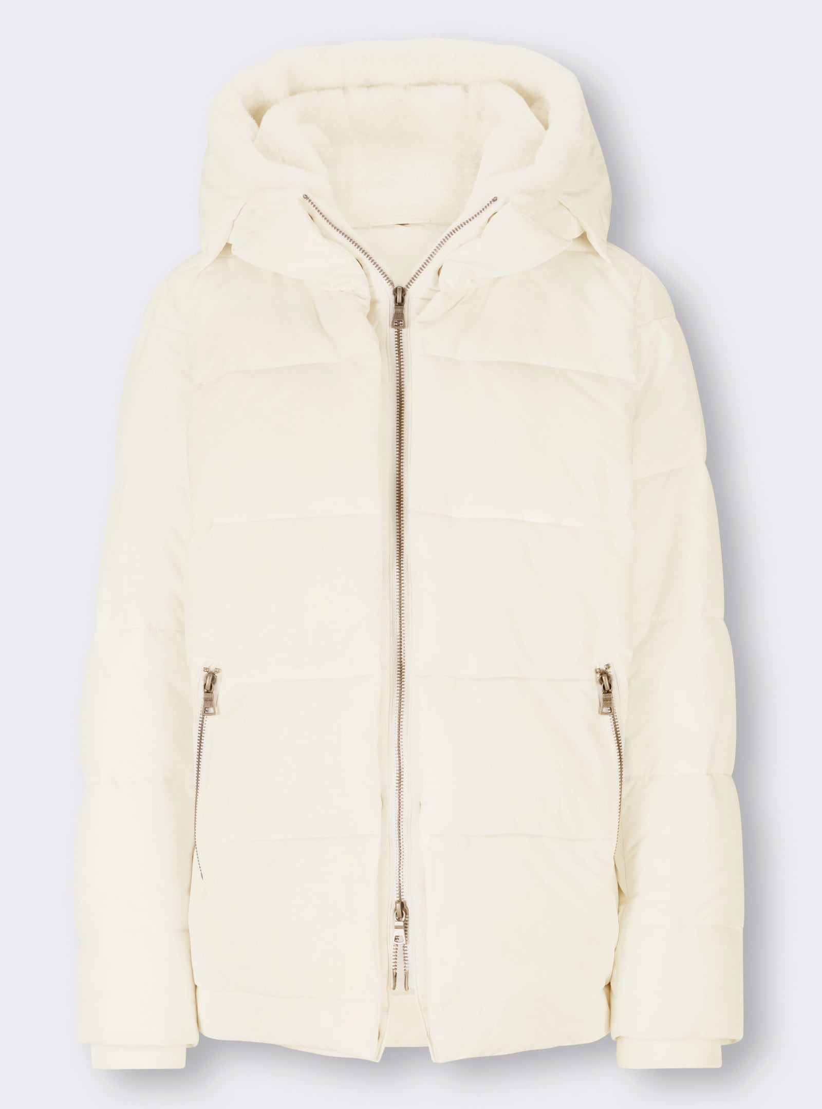 heine Winterjacke mit Pelzimitat-Futter - champagner