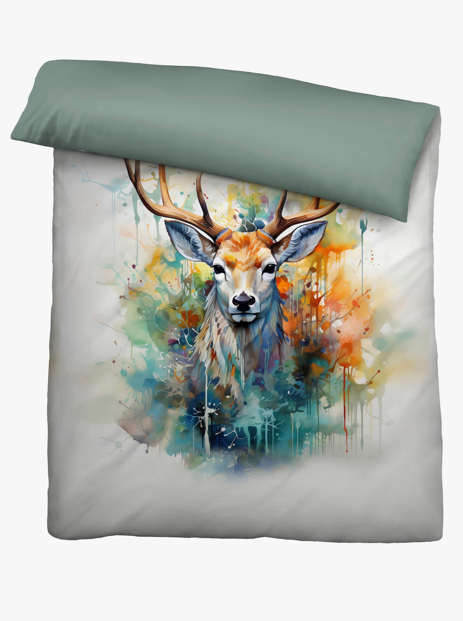 Biberna Wendebettwäsche - natur-bunt