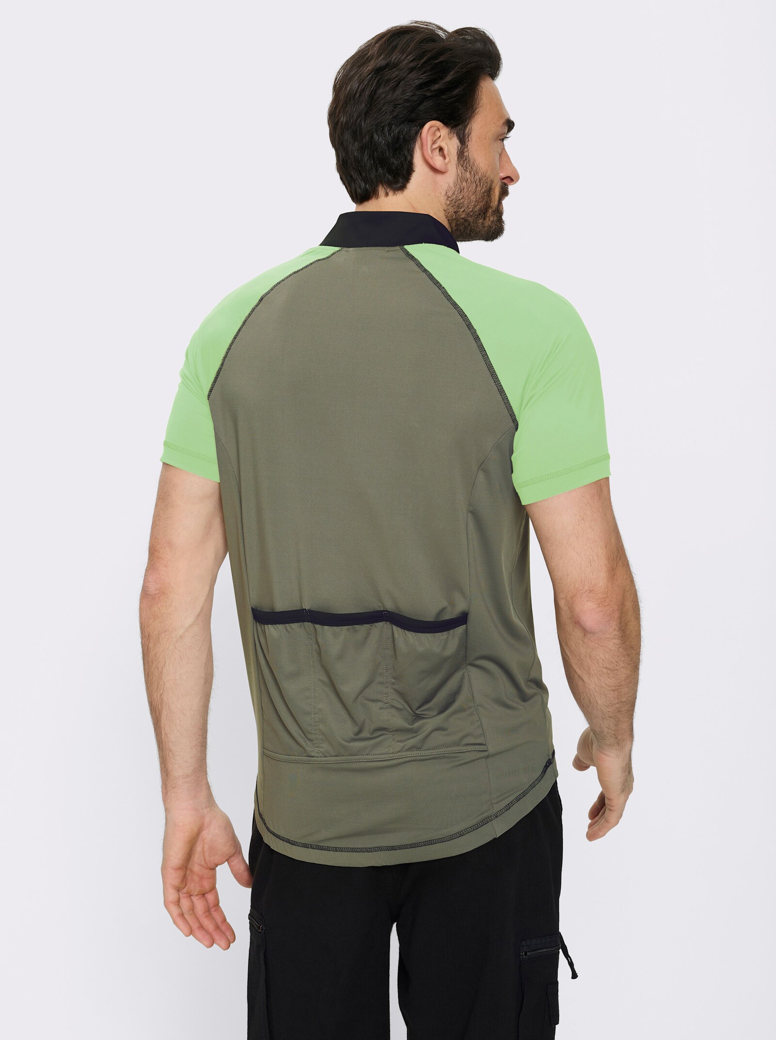Catamaran Sports Fahrradshirt mit dreigeteilter Rückentasche - khaki