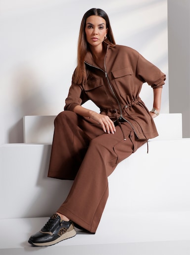 heine Jacke mit Tunnelzug in der Taille - schoko