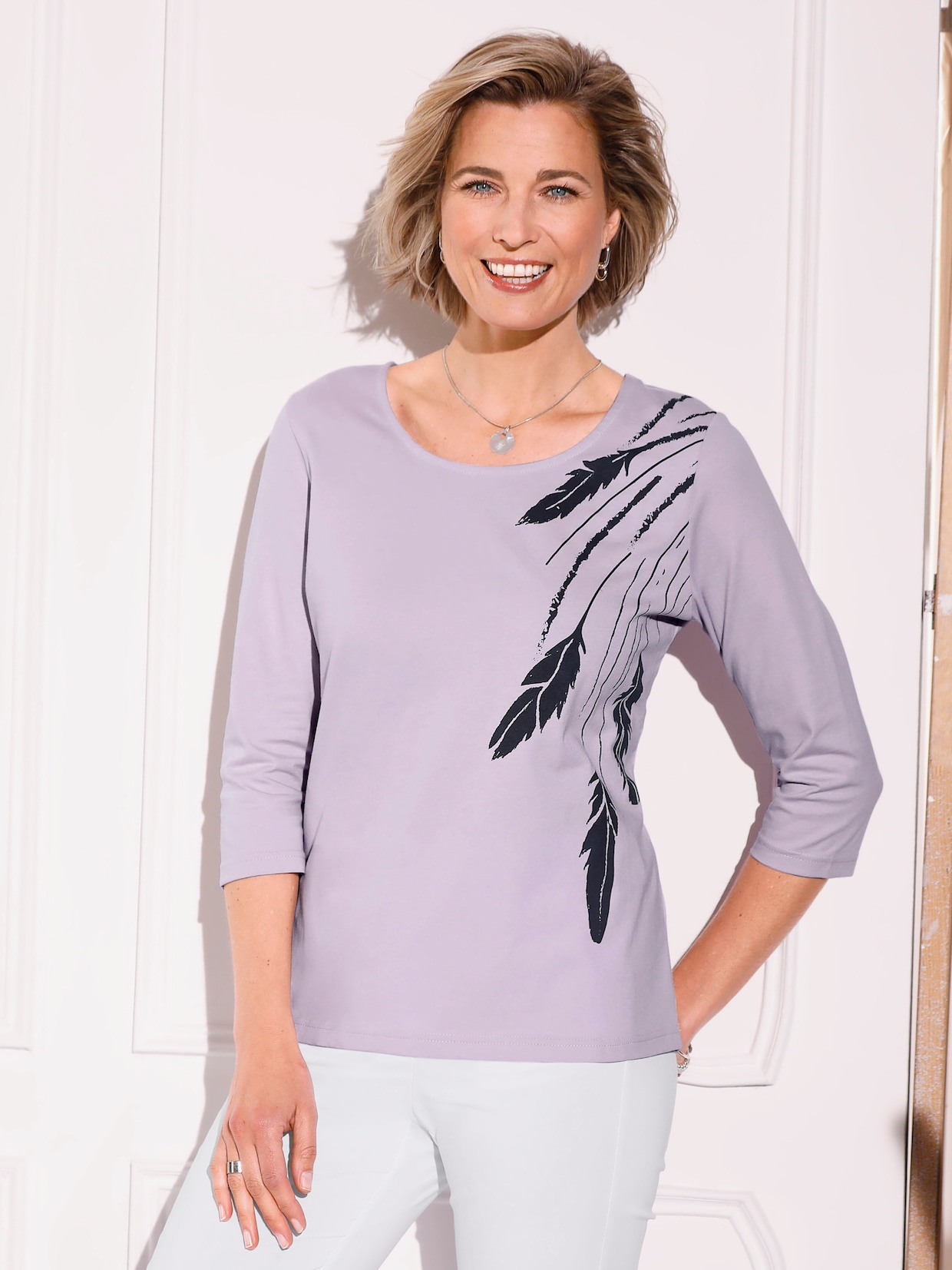 Shirt met 3/4-mouw - lila