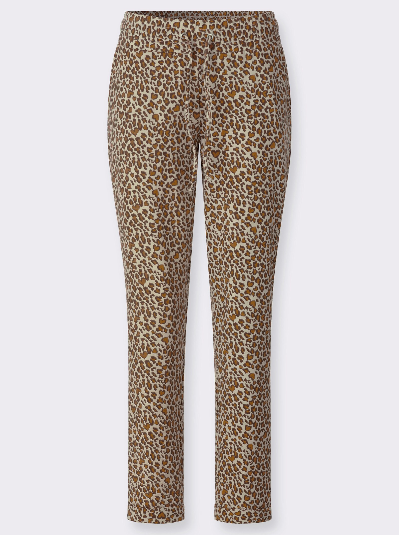 Sweathose im Animal-Print - sand-schoko-bedruckt
