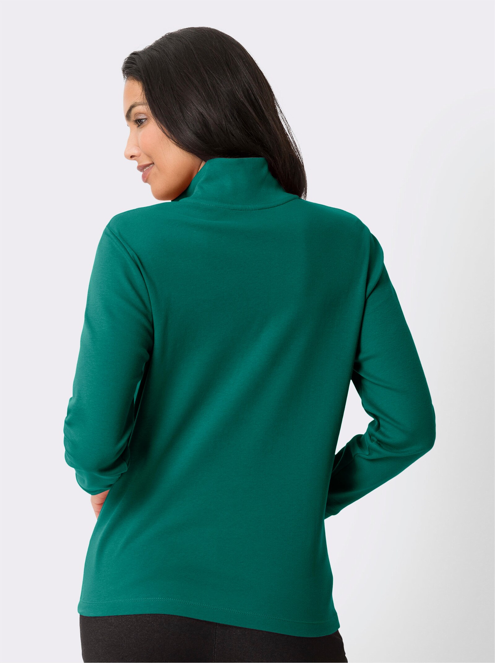 Sweatshirt met rits - smaragdgroen