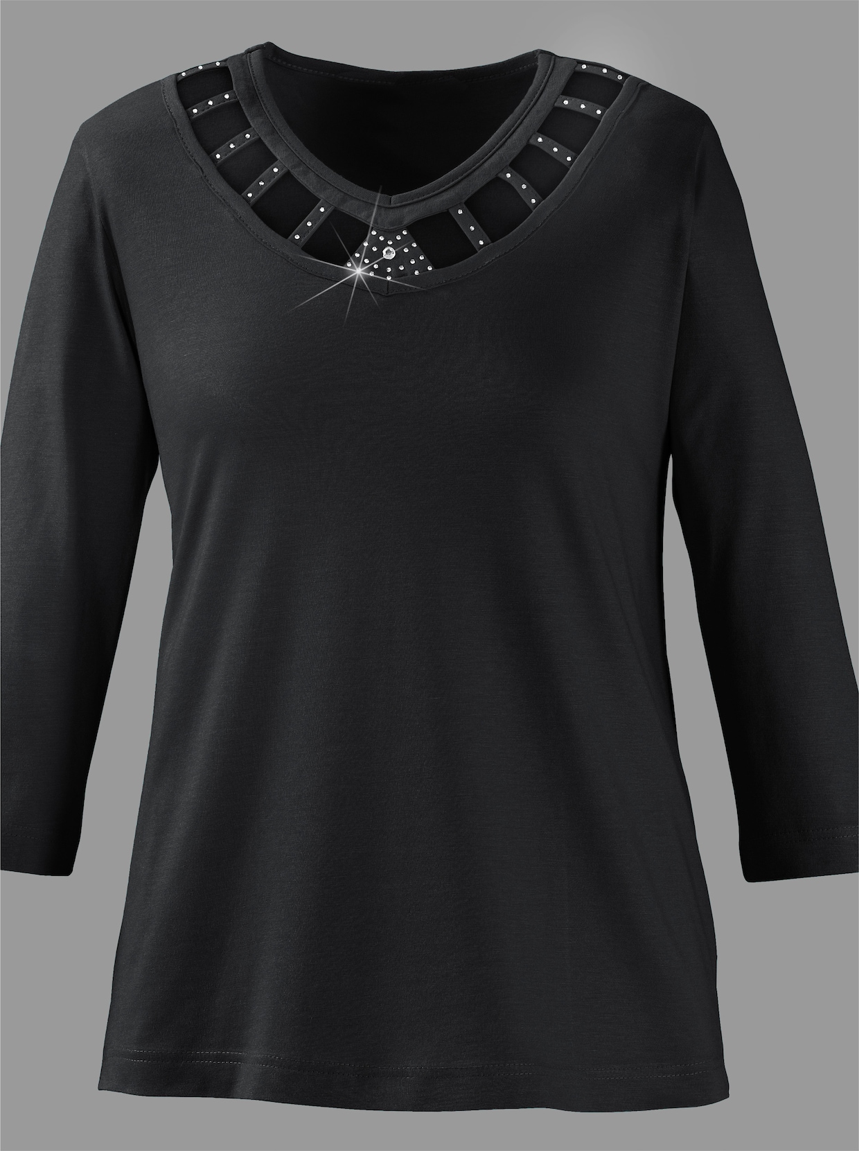 3/4-Arm-Shirt - schwarz