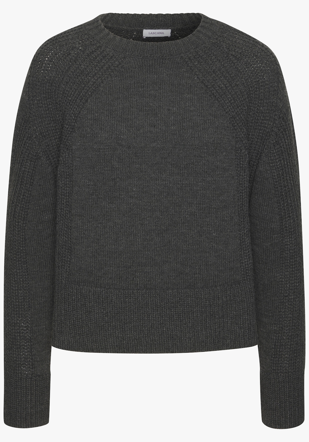 LASCANA Strickpullover - dunkelgrau meliert