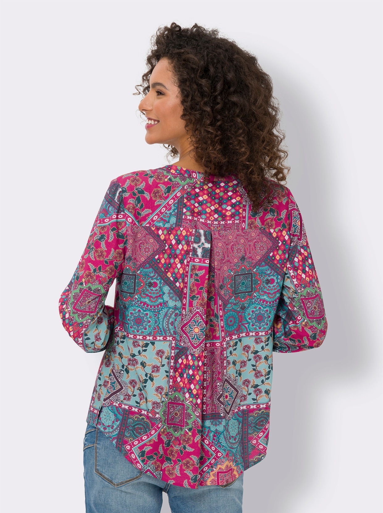 heine Blouse met lange mouwen - aardbei/oceaan bedrukt
