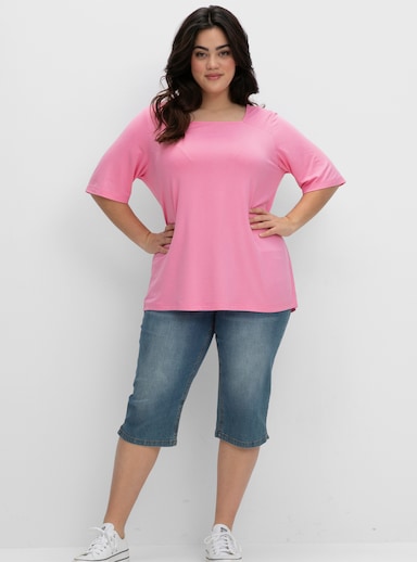 sheego Shirt - blumiges pink