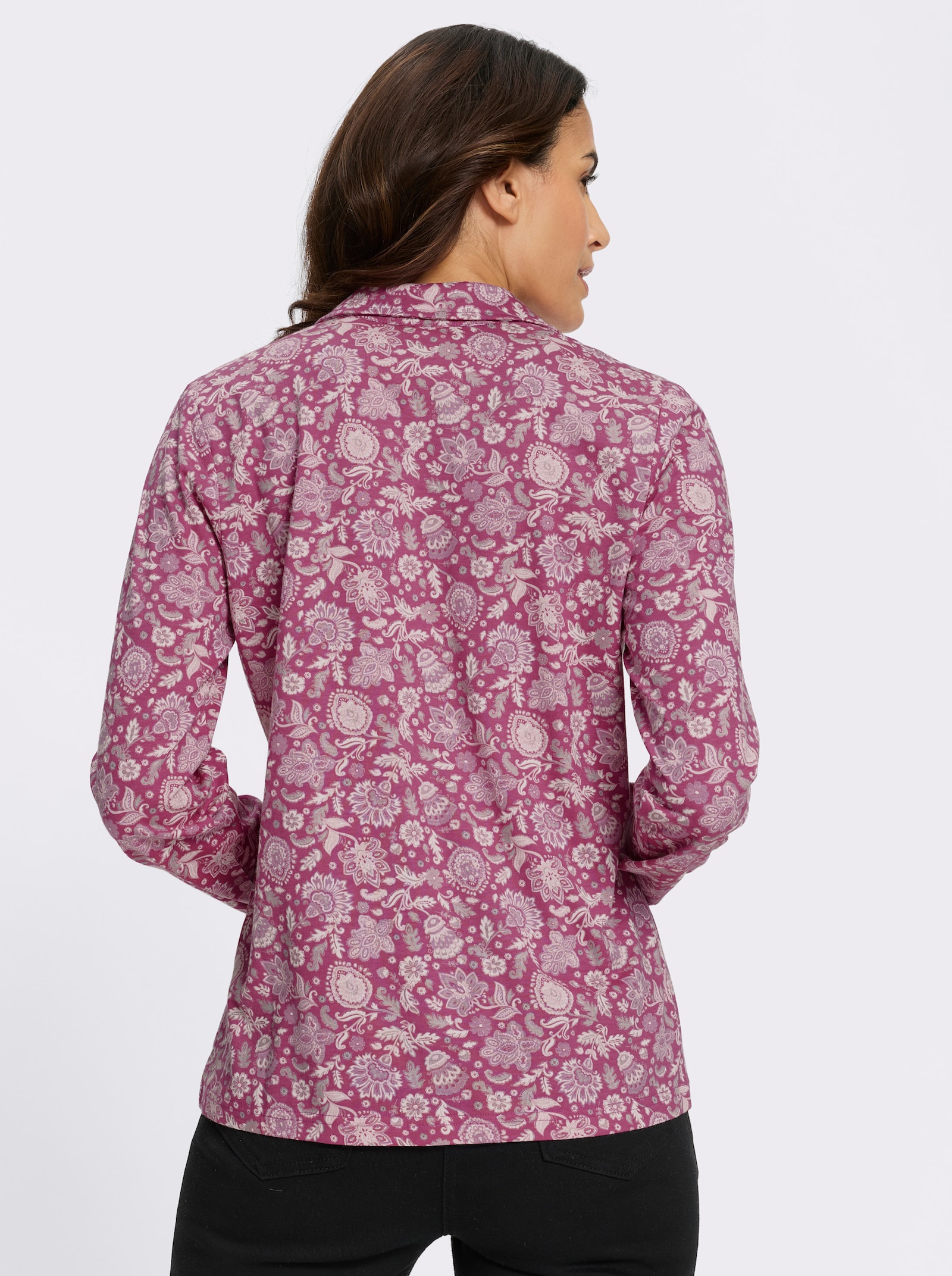 Poloshirt mit floralem Alloverprint - erika-bedruckt