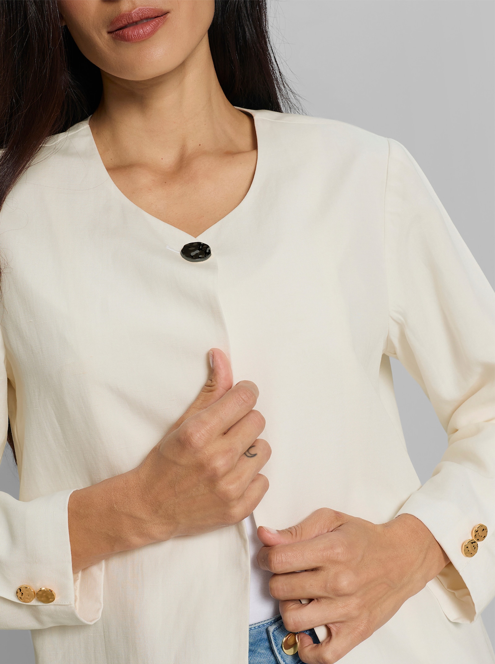 heine Blazer mit modischen Ärmeln - ecru
