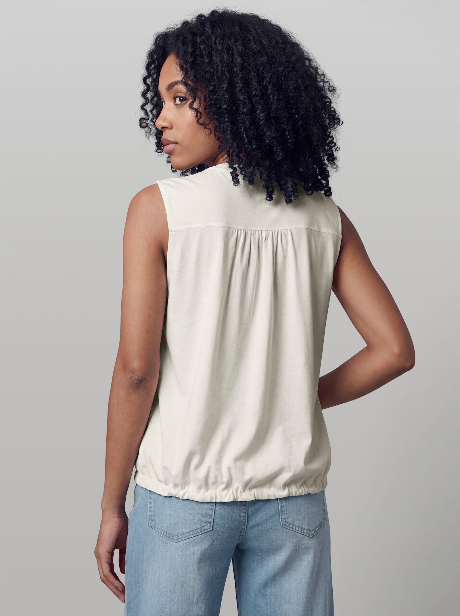 heine Blusenshirt mit Spitzeneinsatz - ecru
