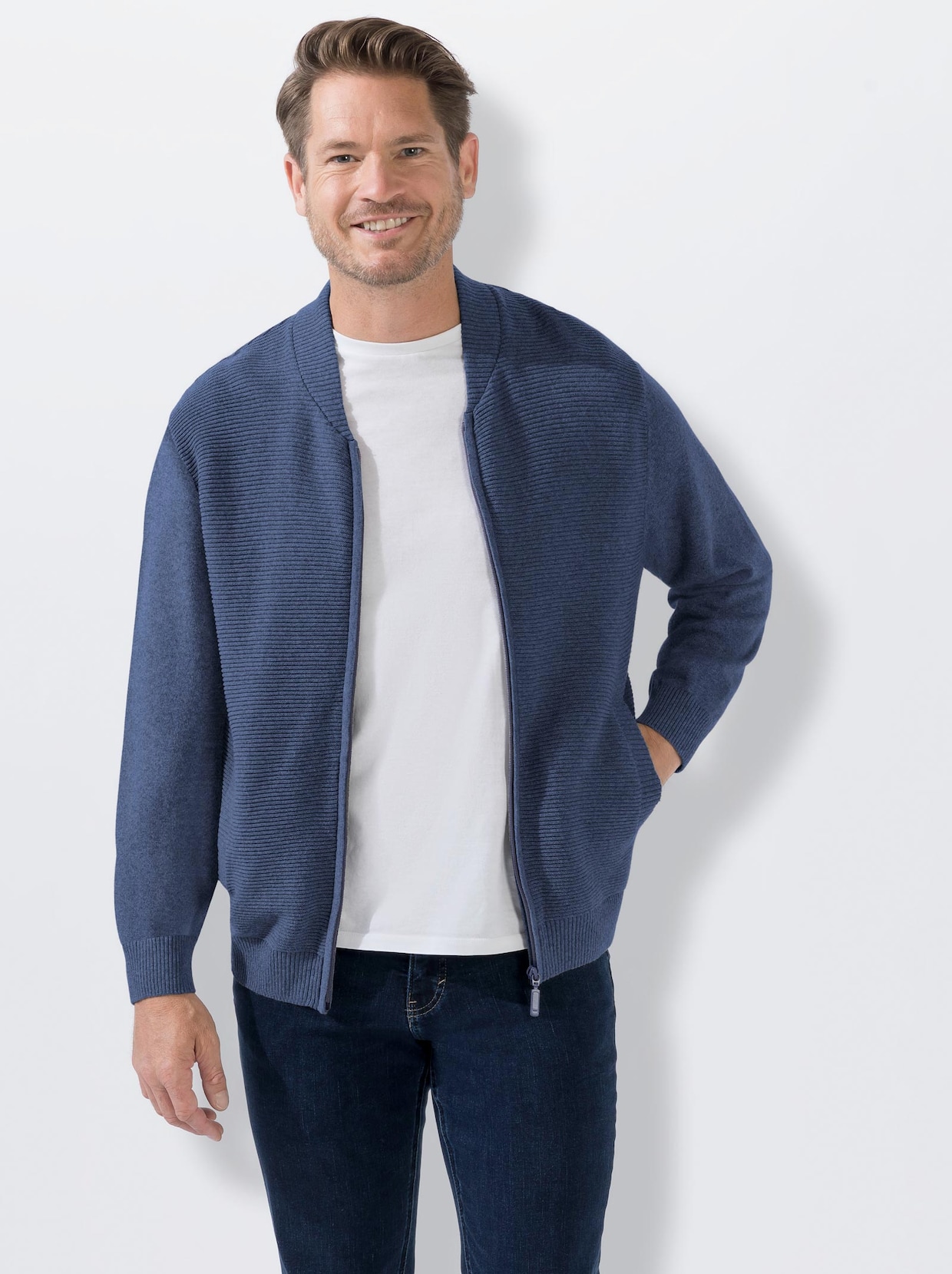 Marco Donati Vest - jeansblauw gemêleerd