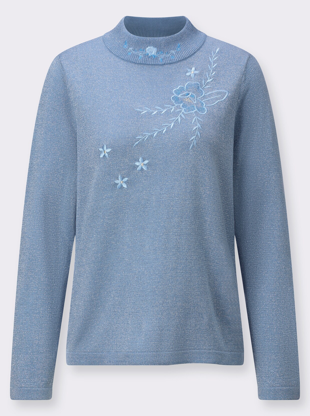 Trui met opstaande kraag - bleu