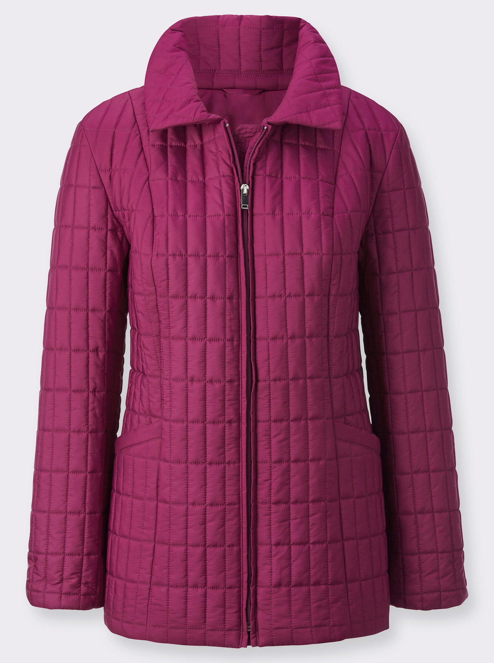 Gewatteerde jas met binnenzak met knoop - malve