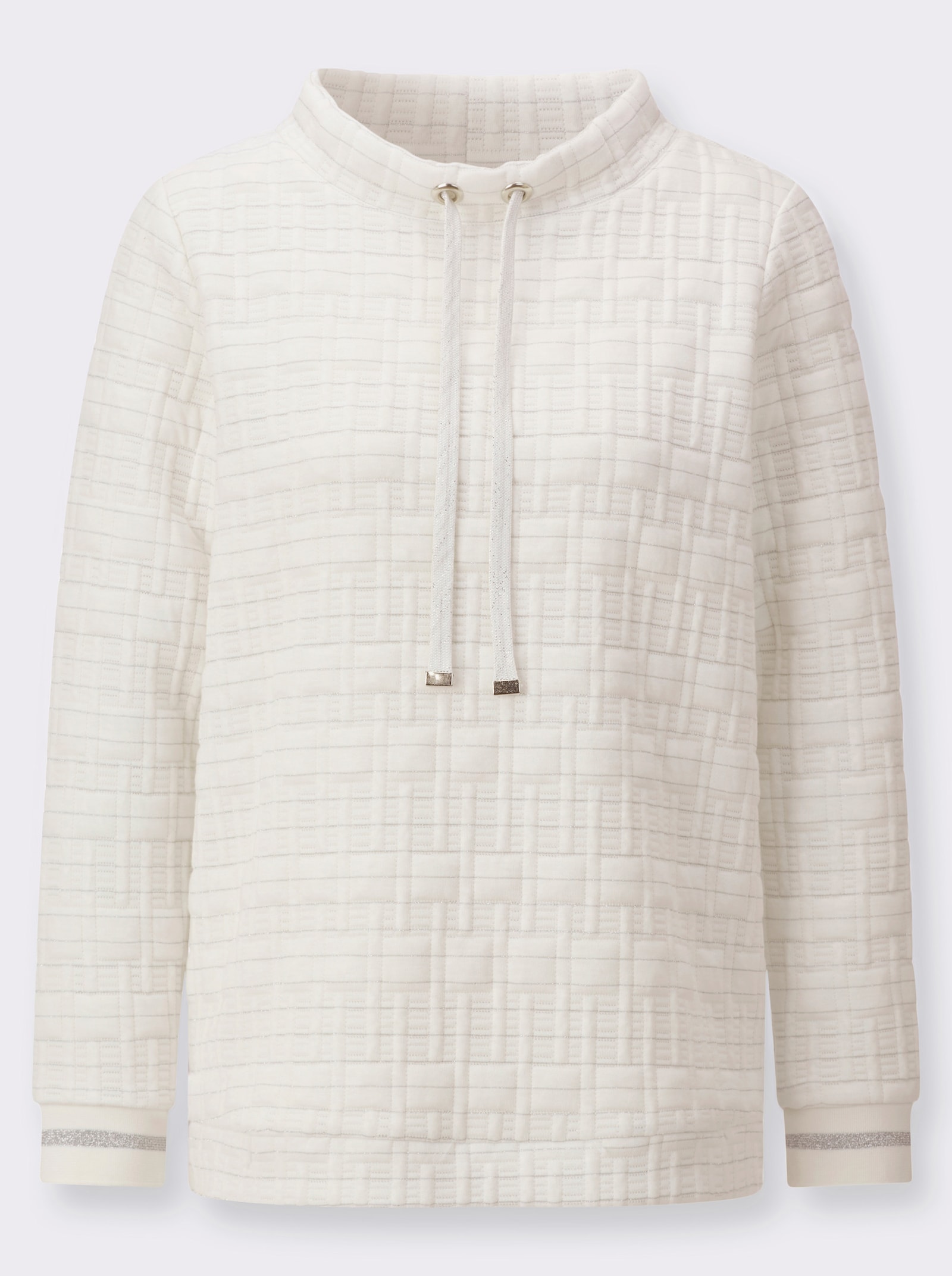 Sweatshirt mit Seitenschlitzen - ecru