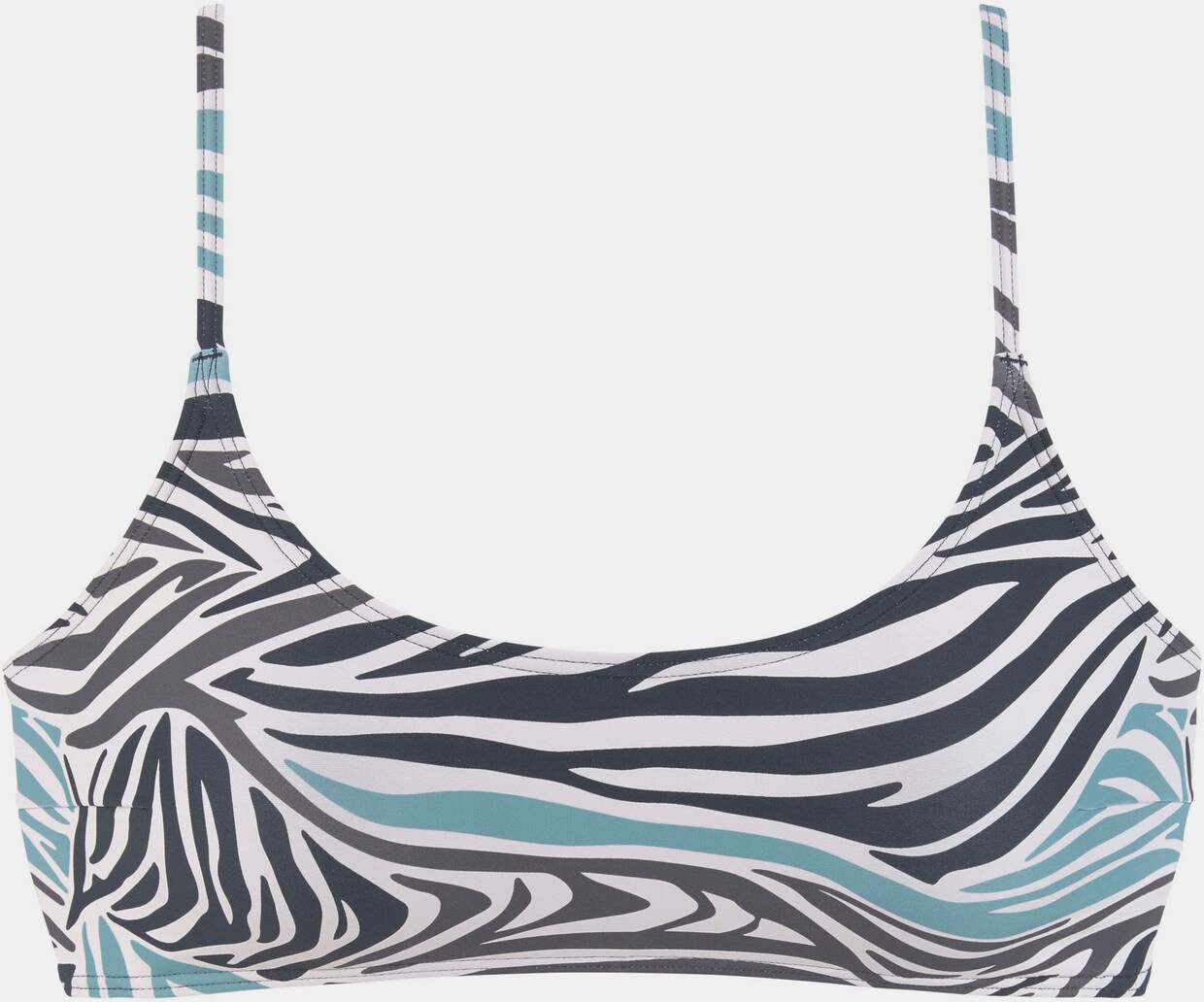 Sunseeker Bustierbikinitop - zwart/turquoise/wit