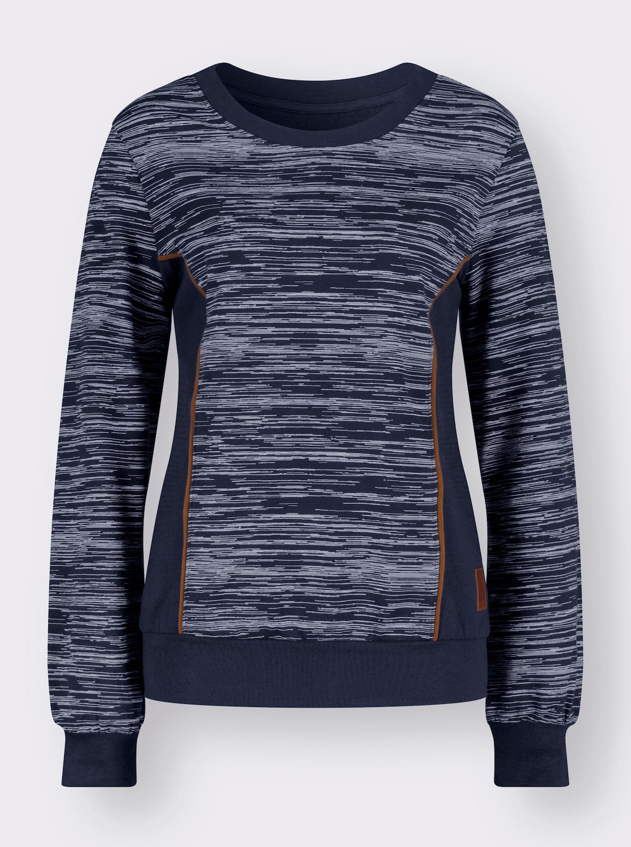 Sweat-shirt - marine-écru imprimé