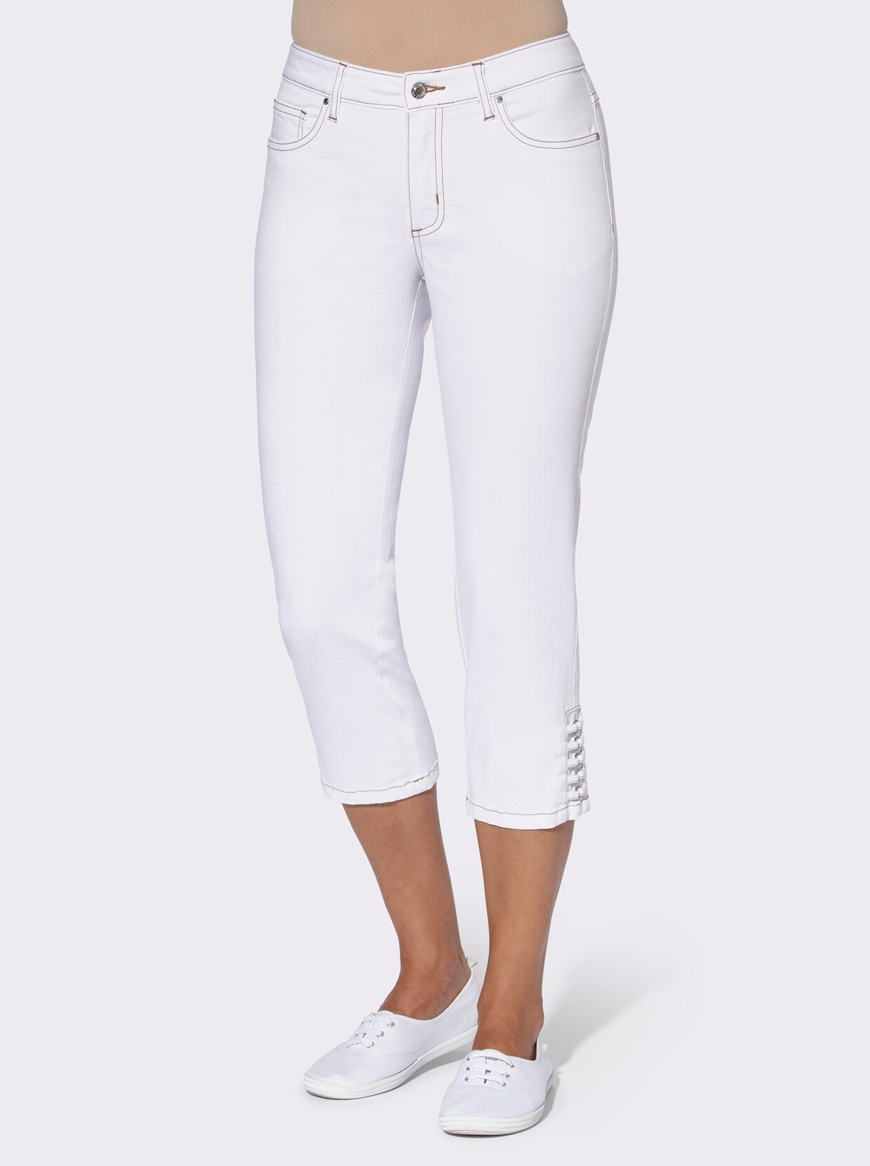 Capri-Jeans - weiss