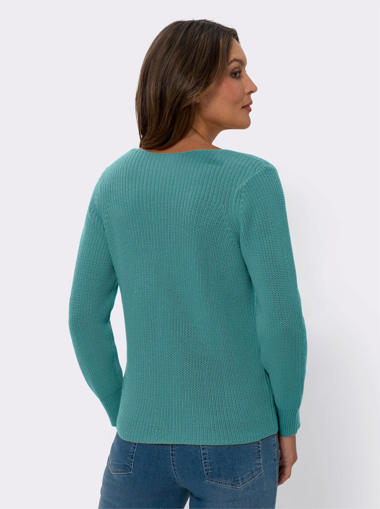 Pullover met V-hals - oceaan