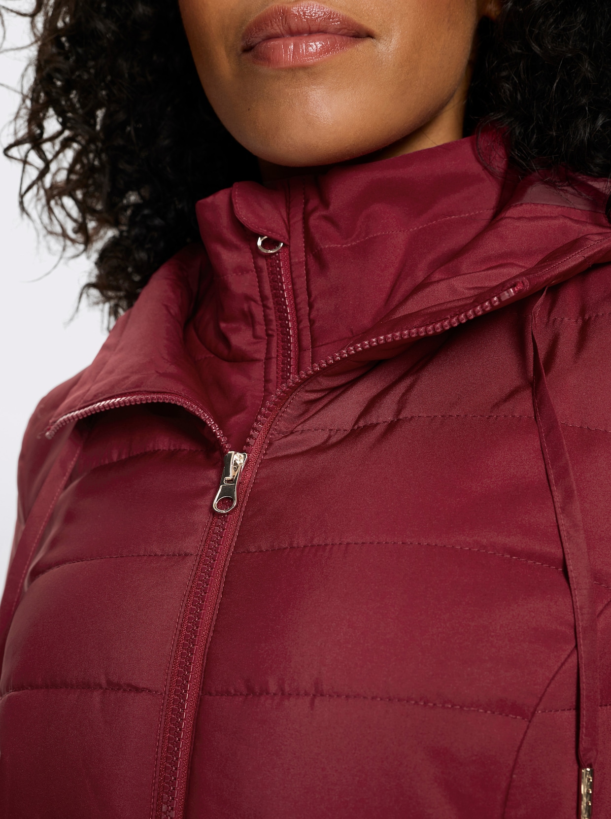 Longjacke in 2-in-1-Optik - dunkelrot