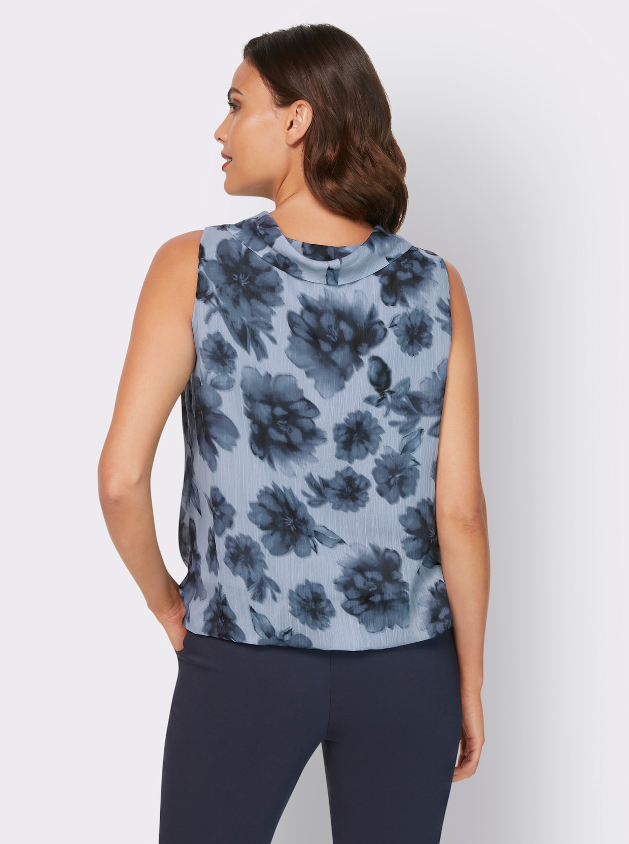 heine Top met print - marine/bleu geprint