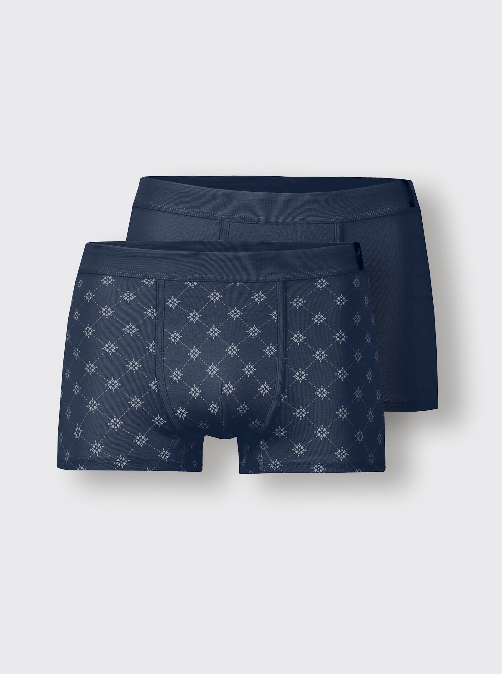 wäschepur men Broek kort - donkerblauw + donkerblauw bedrukt