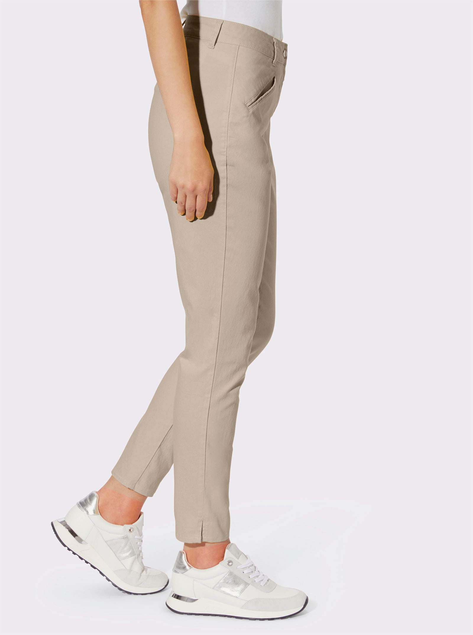 heine Pantalon skinny avec plis repassés - sable