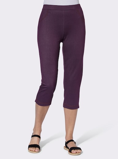 Caprihose in Jeans-Optik - traube