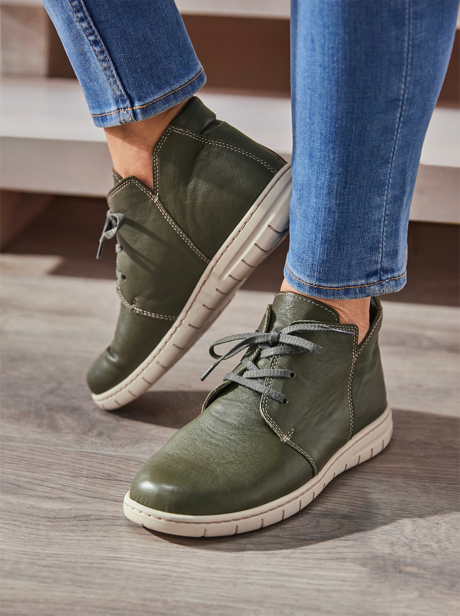 airsoft modern+ Stiefelette aus Echtleder - khaki