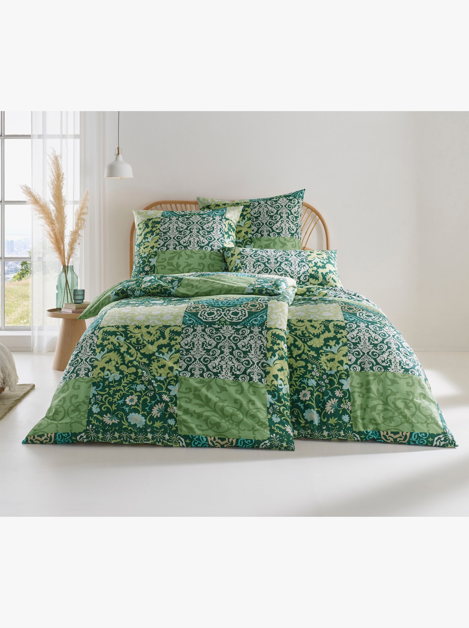 heine home Bettwäsche in Patch-Optik - kalkmint-eucalyptus-bedruckt