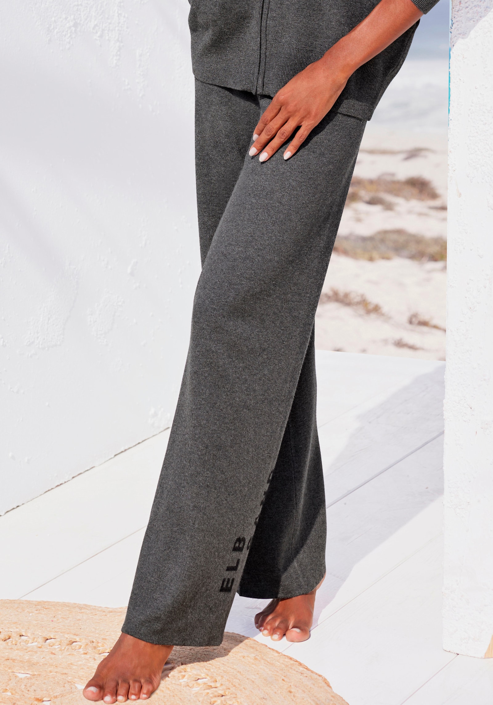Elbsand Pantalon en tricot - anthracite
