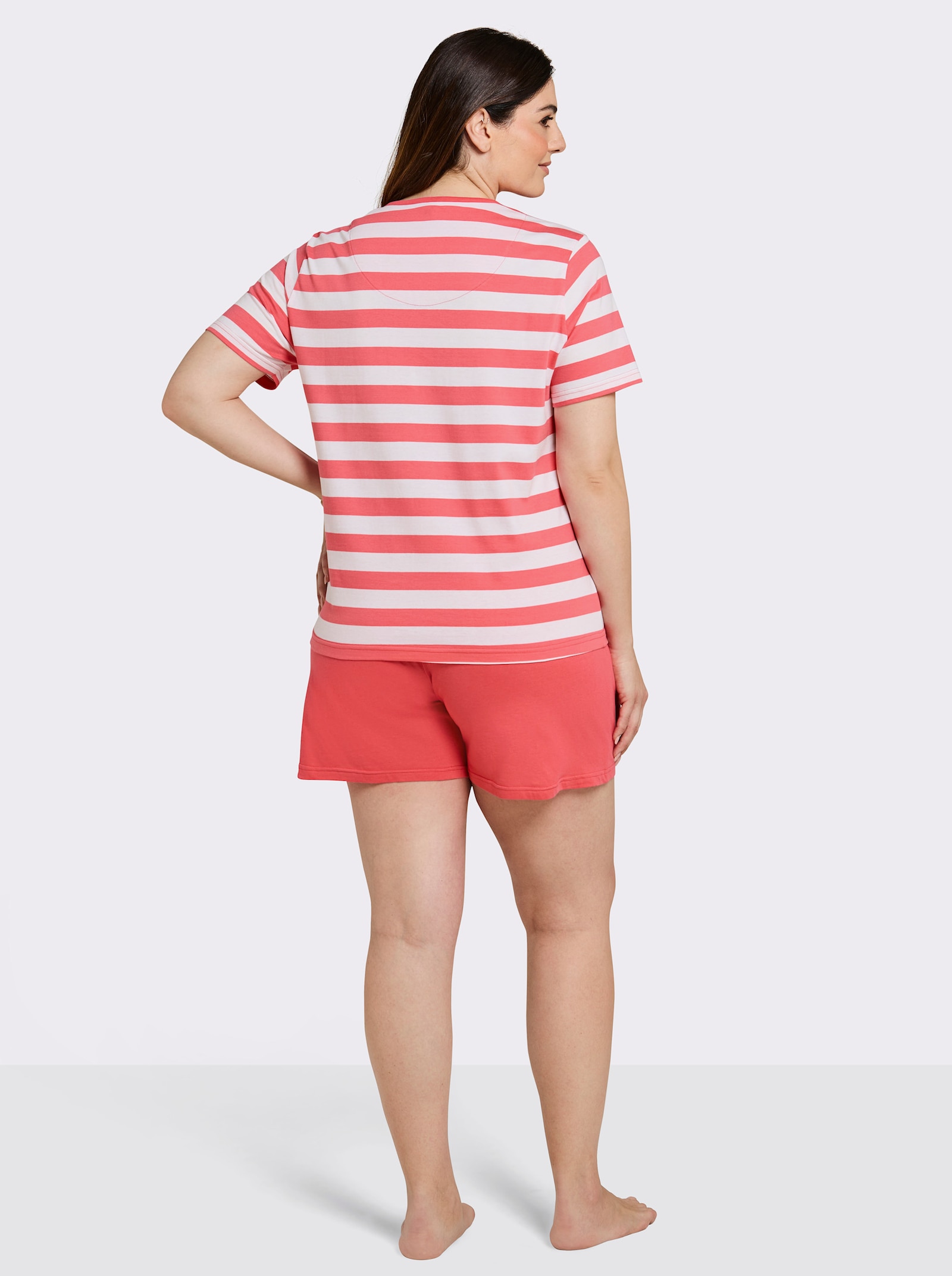 Comtessa Shorty - koralle-ecru-gestreift