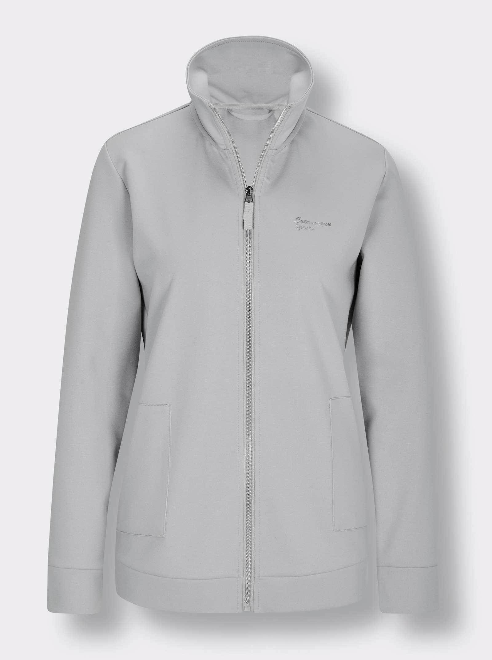 Catamaran Funktionsjacke in formstabiler Interlock-Qualität - hellgrau