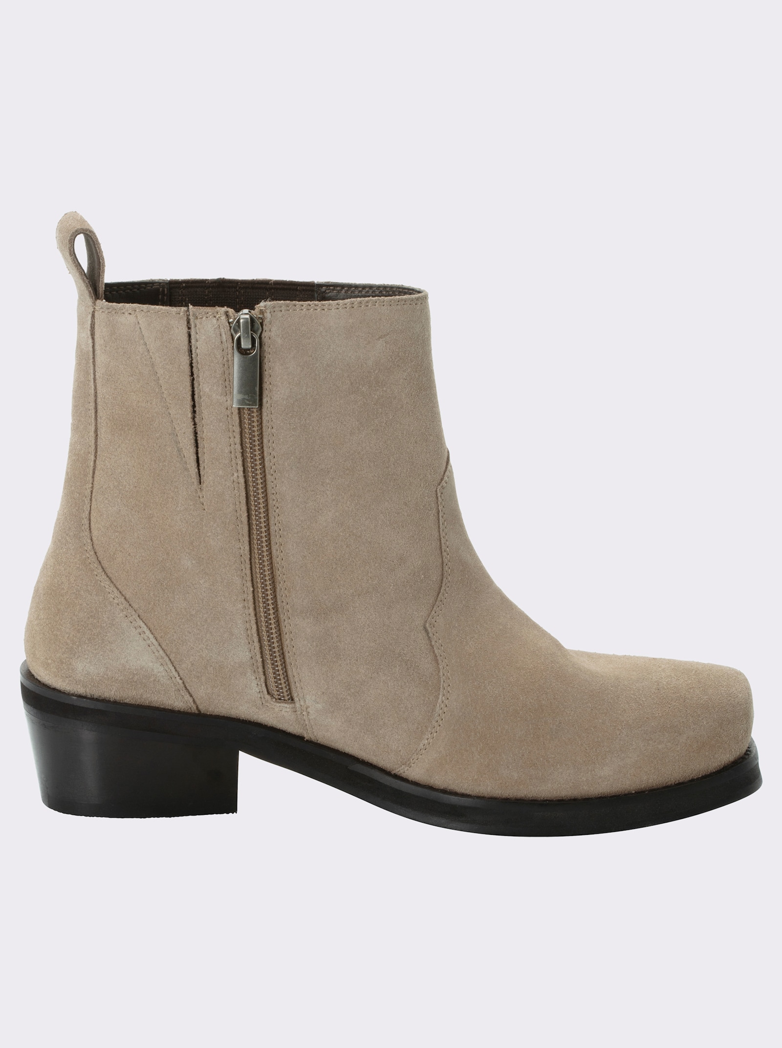 sheego Cowboy Stiefelette aus Veloursleder - beige