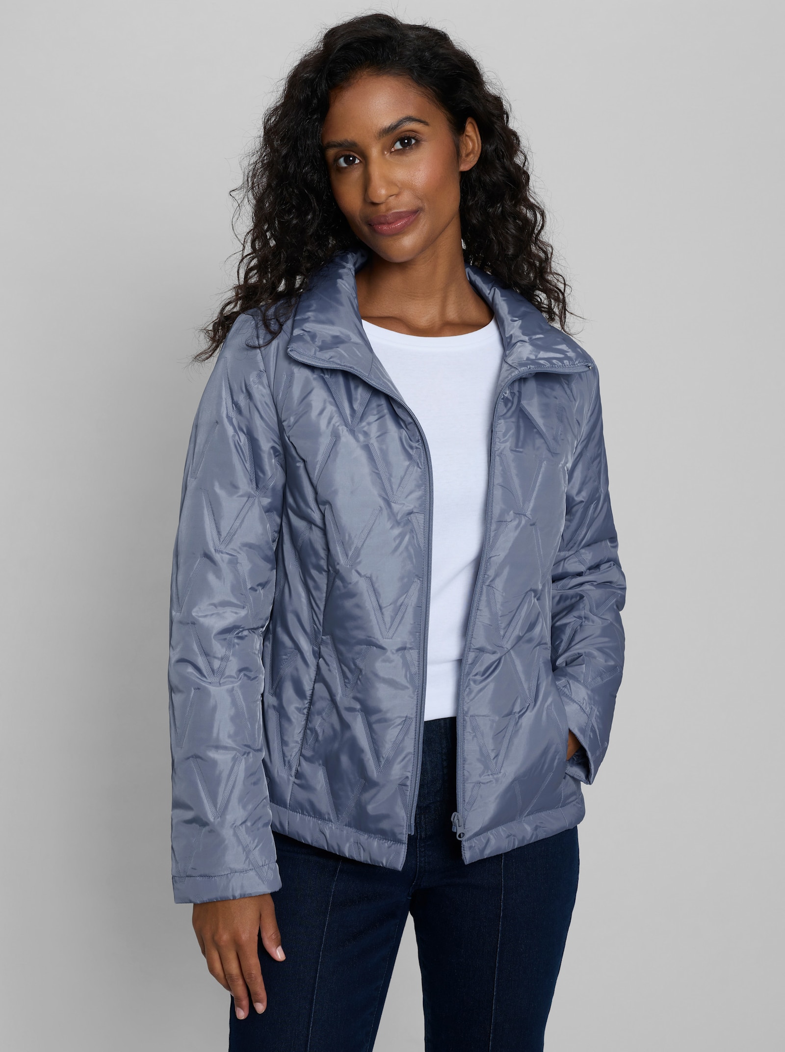 heine Outdoorjacke mit Steppung - taubenblau