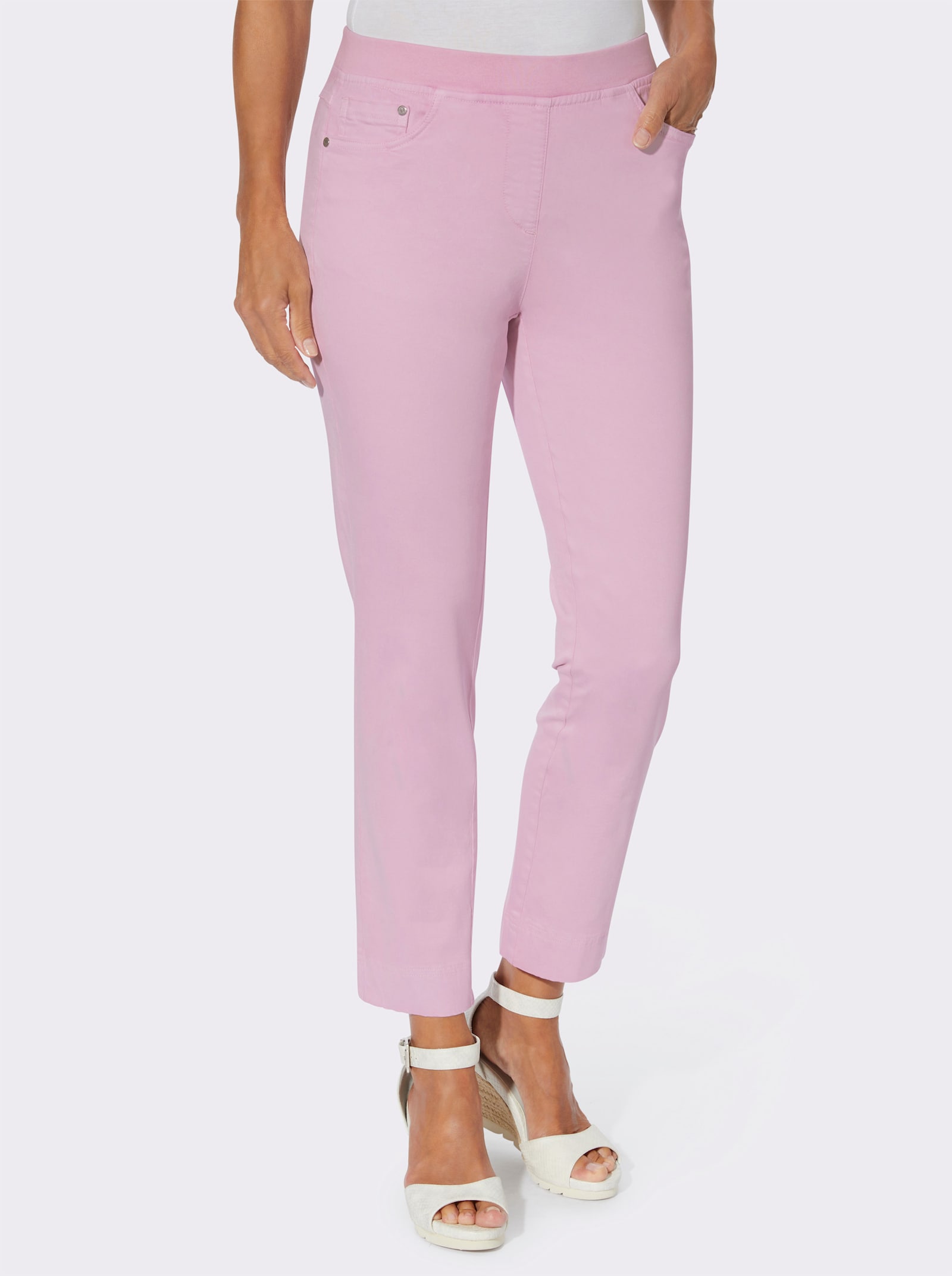 7/8-Jeans mit Jersey-Bund in softer Qualität - rosé
