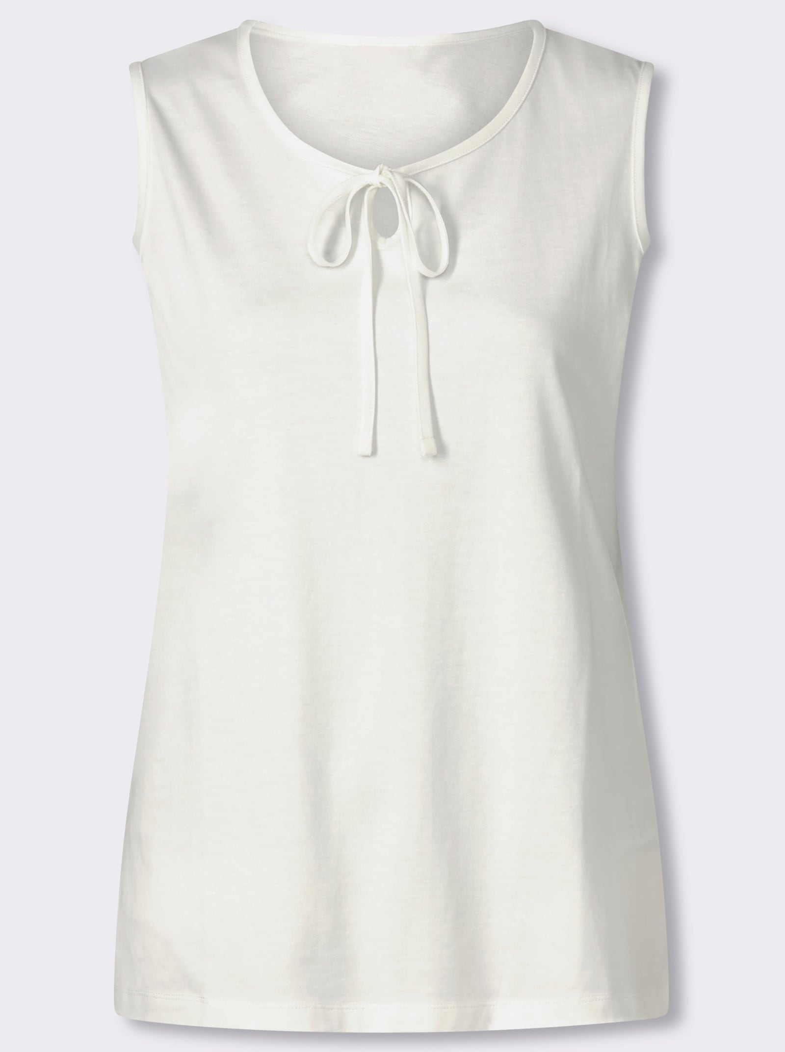 Shirttop met bindceintuur - ecru