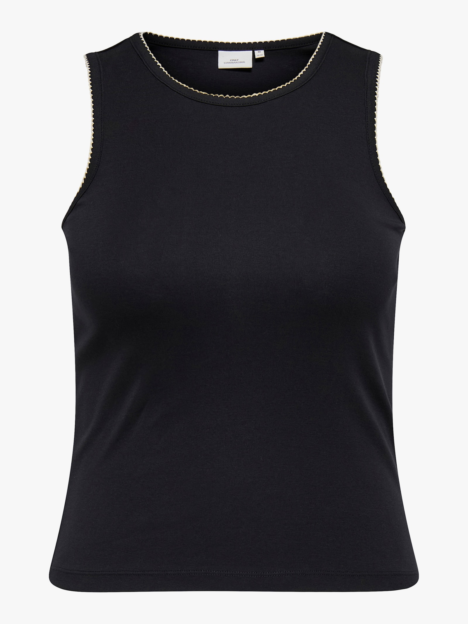 ONLY CARMAKOMA Tanktop - black detail:stitch birch