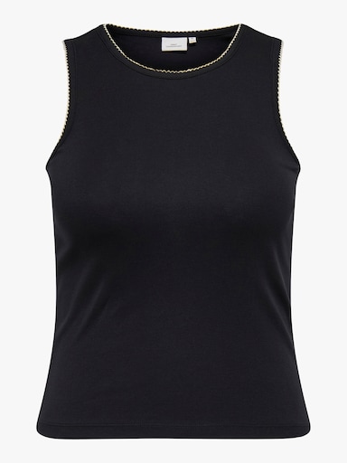 ONLY CARMAKOMA Tanktop - black detail:stitch birch