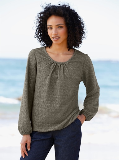 heine Langarmshirt aus Strukturware - khaki