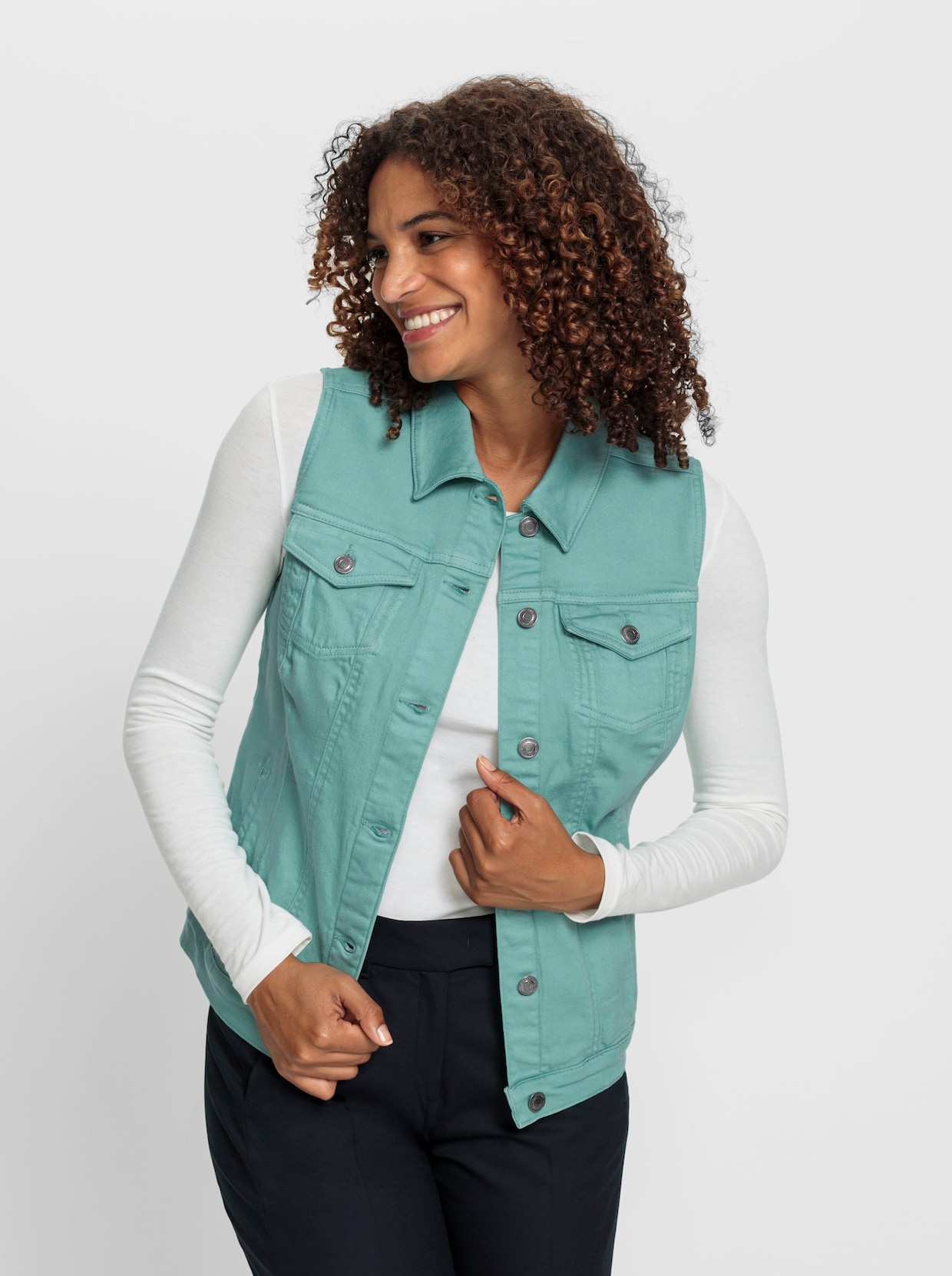 Gilet en jean - sauge