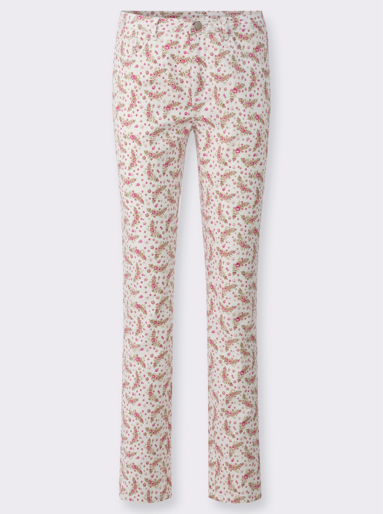 Jeans - ecru-rosenholz-bedruckt