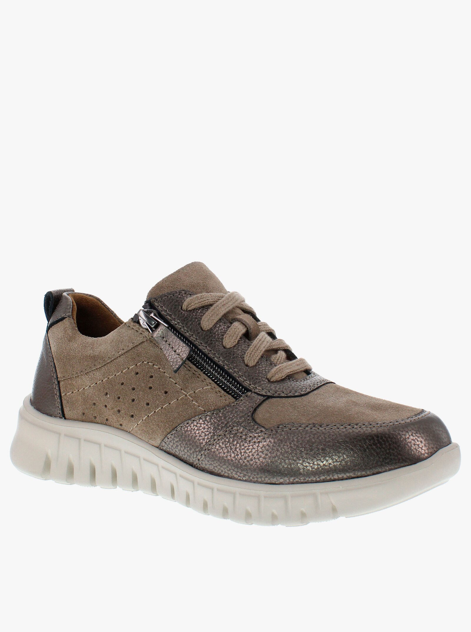 Naturläufer Sneaker mit seitlichem Reißverschluss, Weite H - taupe