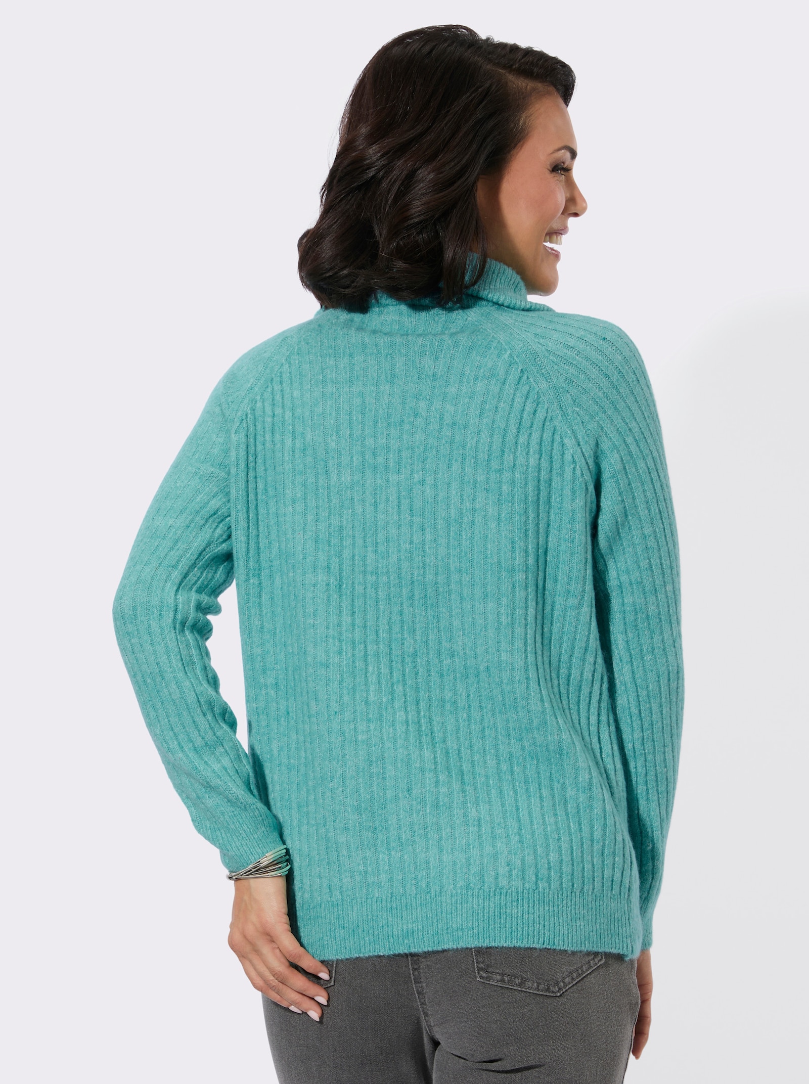 Troyer im Rippstrick - salbei-meliert