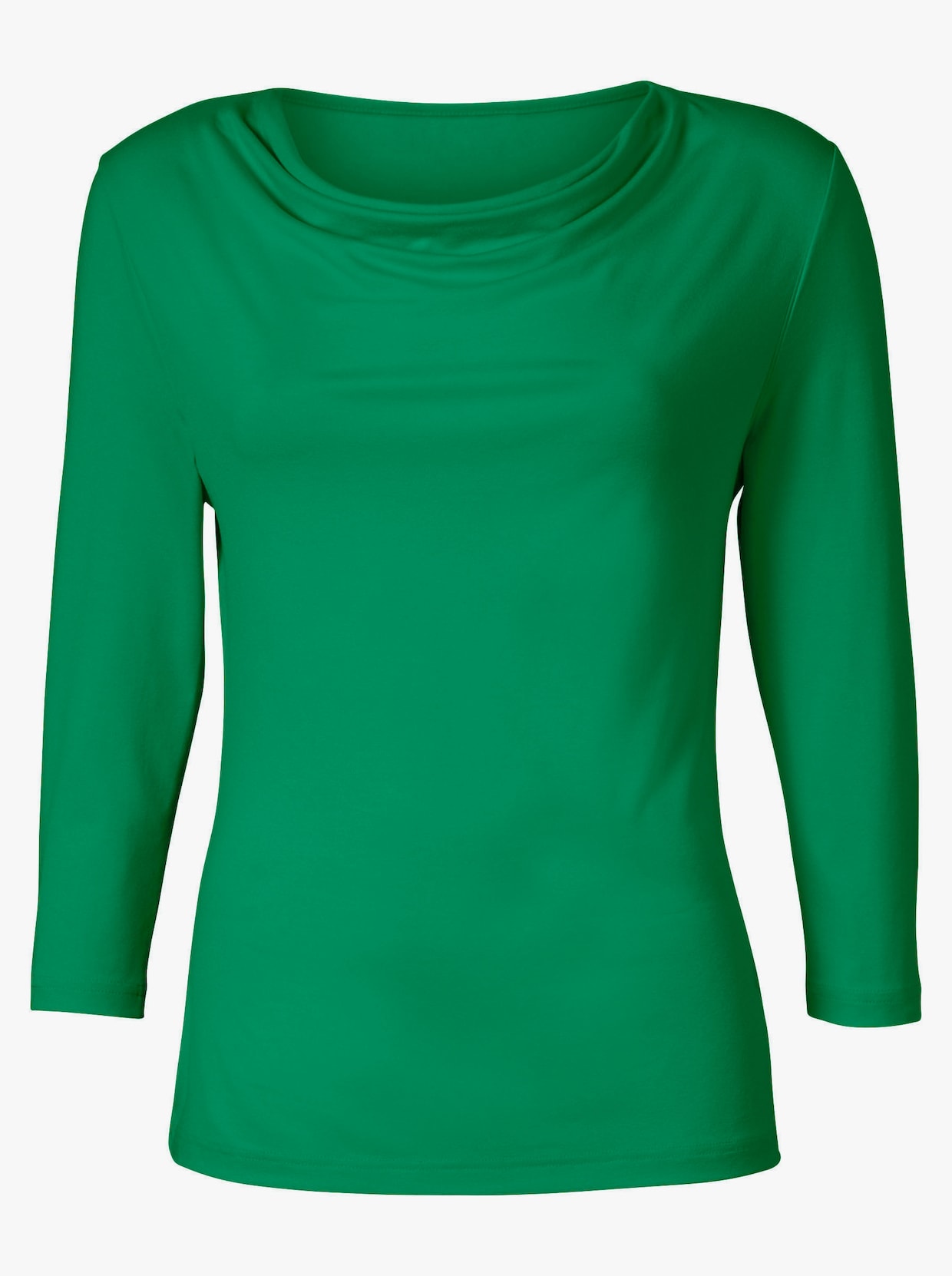 Tričko s řaseným výstřihem - zelená