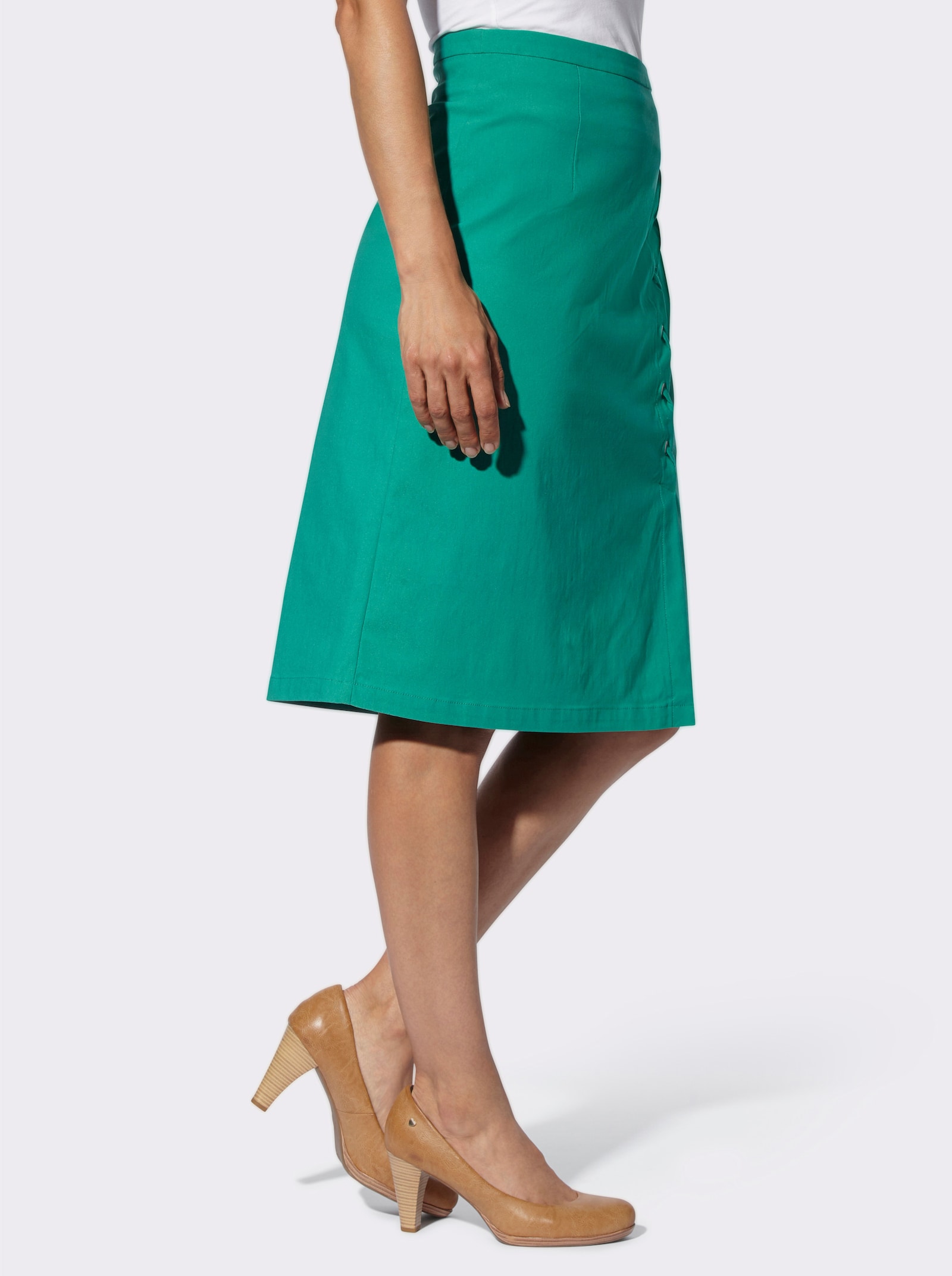 Schlupfrock mit Formbund - smaragd