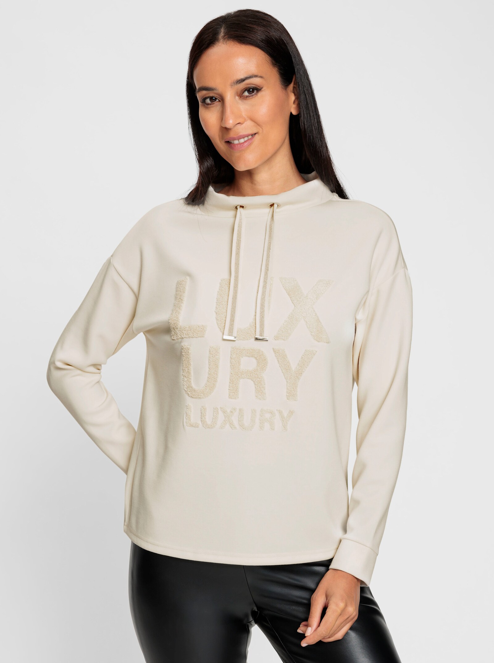 heine Sweatshirt mit Stehkragen - champagner