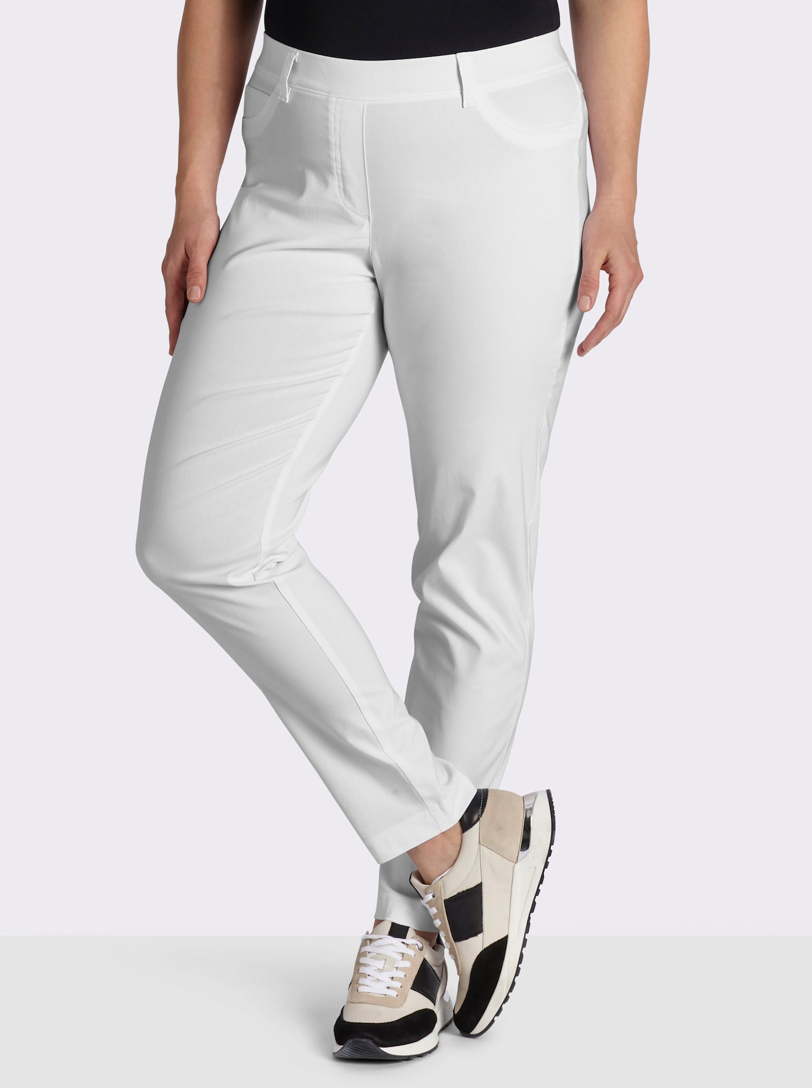 Ascari Stretch-Hose in Schlupfform, Bengalin - weiß